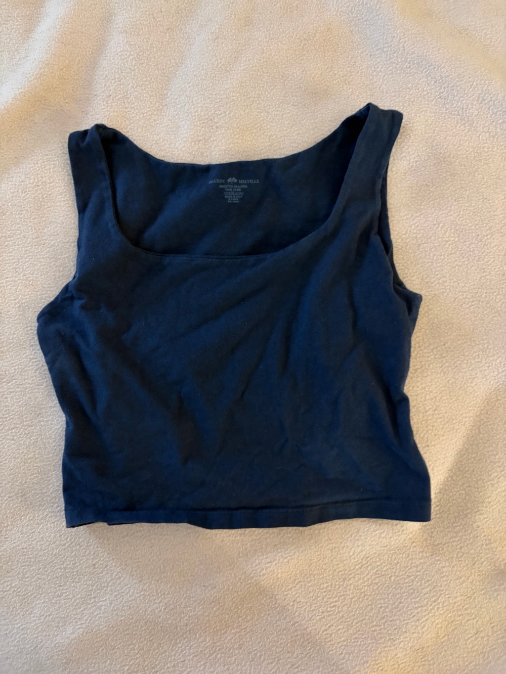 Brandy Melville Navy Scoop Crop Tank
